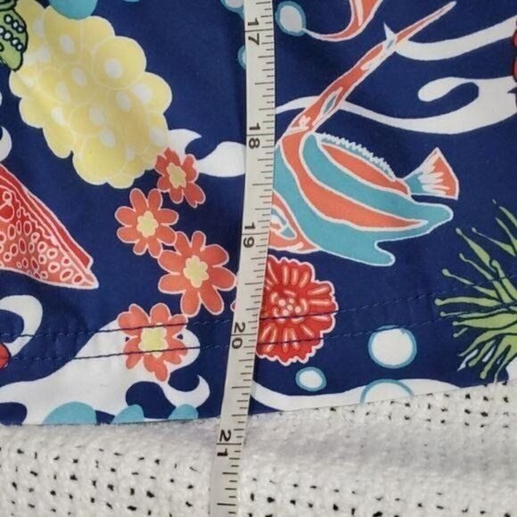 Nautica Graphic Aquatic Design Cinched Pocketed Sz. XL Board Shorts - Picture 9 of 11